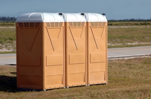 3-door portable toilet